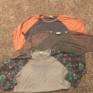 Lularoe bundle of Randy tops. 3/4 sleeve